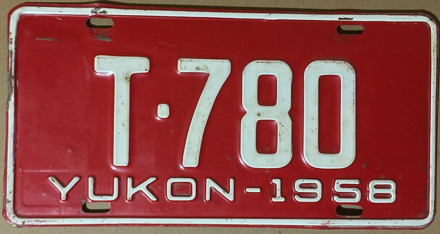 YUKON 1958 truck license plate