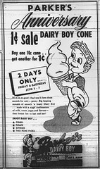 Parker's Dairy Boy ad, Weatherford 1961