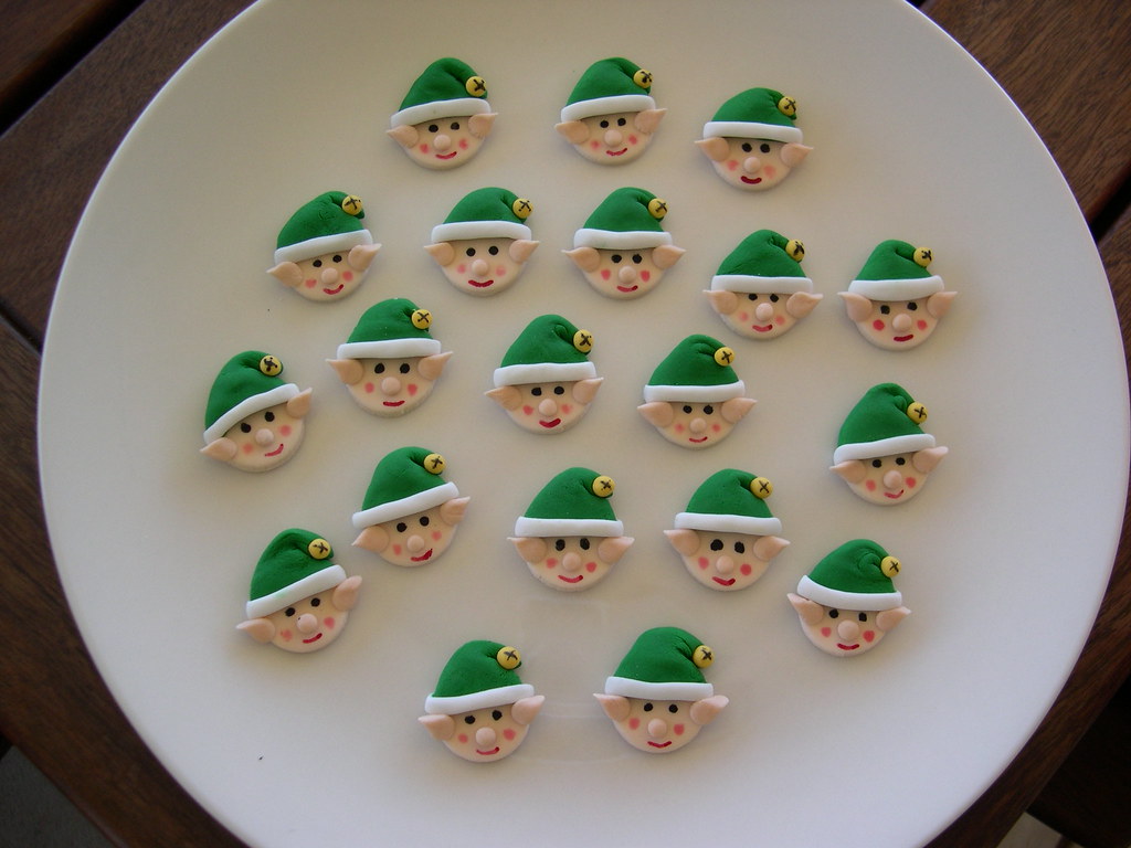Christmas elf cupcake toppers