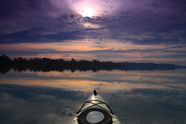 early morning kayaking