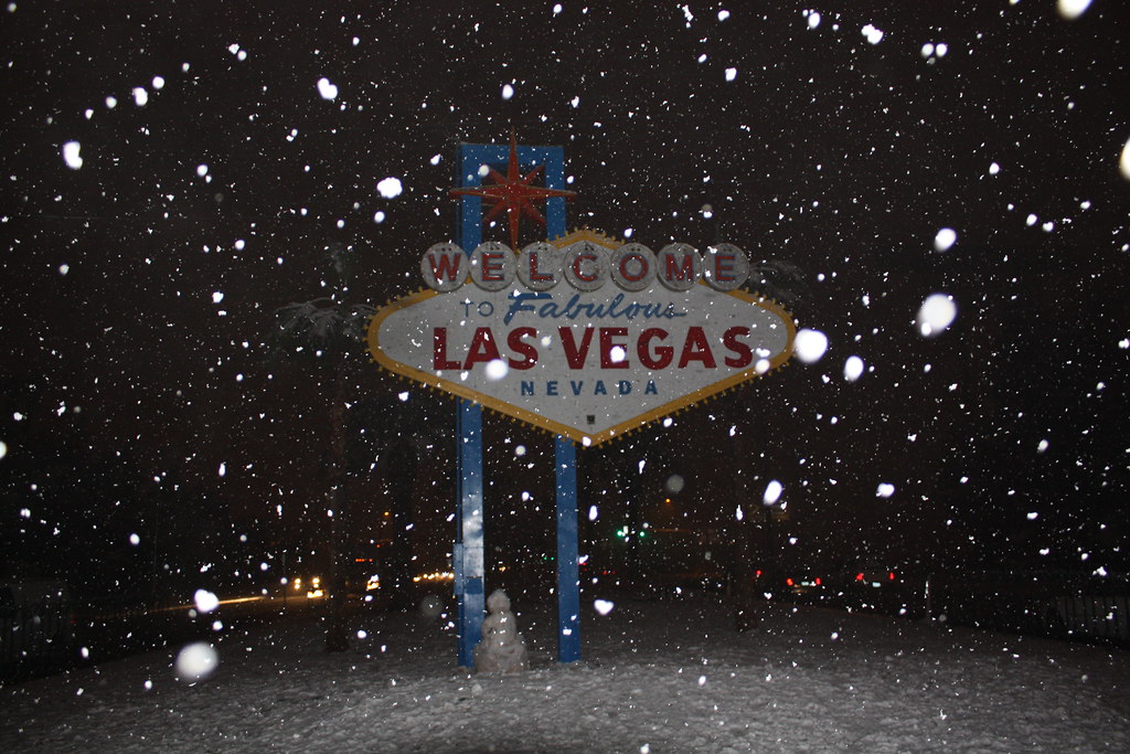 Welcome to Las Vegas sign snow- Las Vegas, NV