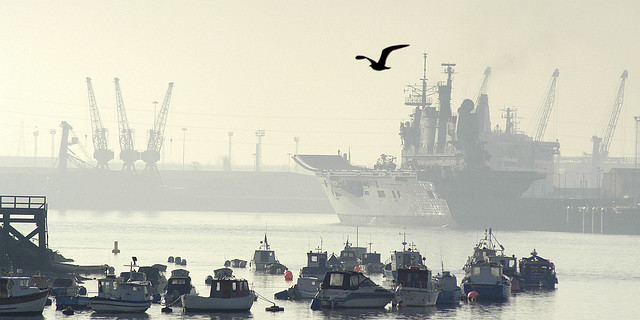 Ark Royal in the morning mist