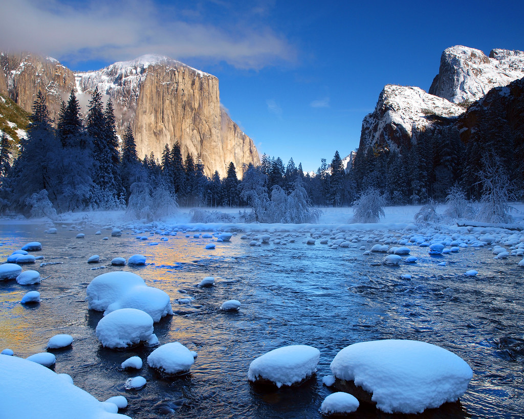El Capitan with the Merced River by pendeho
