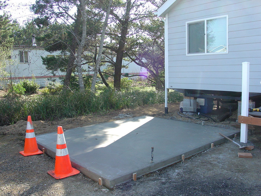 Concrete slab for shed base