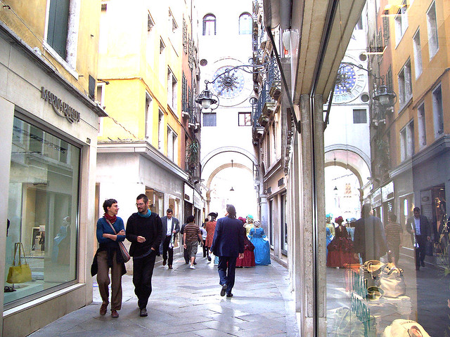 Venice walk below the clock