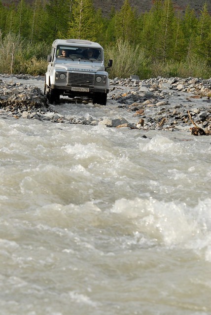 Land Rover in action in the Altai Mountains
