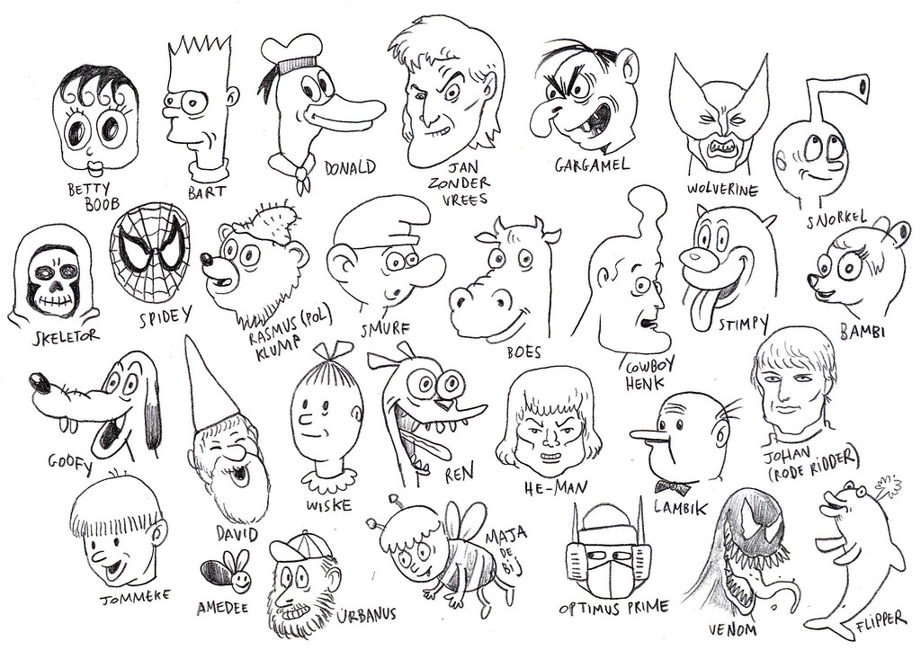 Famous (?) Cartoon Characters | An exercise from the book 