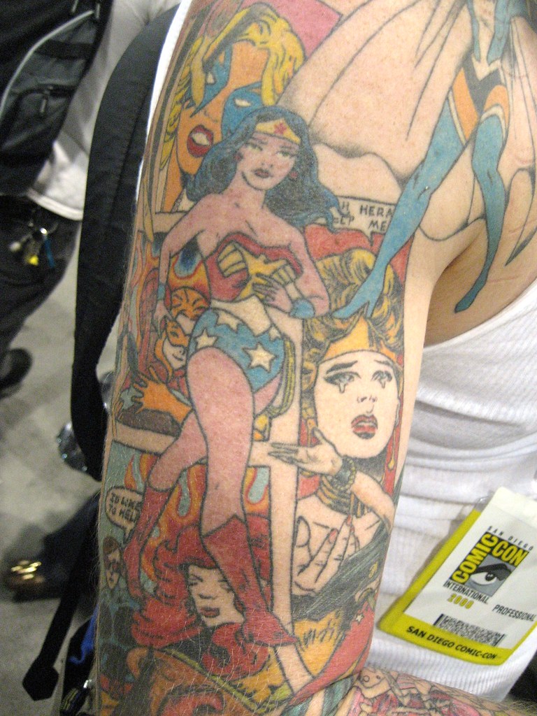 Superhero Ladies Sleeve Tattoo