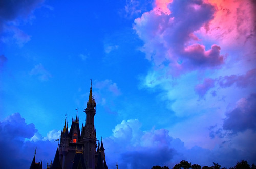 Disney - Cinderella Castle and Pretty Sky - HDR (Edit 2) (Explored) by Express Monorail