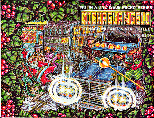 MICHAELANGELO #1, TEENAGE MUTANT NINJA TURTLE  { ORIGINAL MICRO-SERIES } // .. entire wrap-around cover; art by Kevin Eastman (( 1985 )) by tOkKa