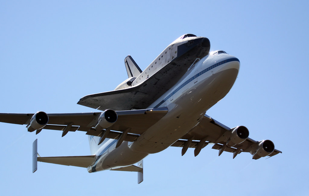 Space Shuttle Endeavour mounted above Shuttle Carrier Aircraft 747 Photo Print 