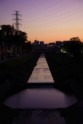 sunset sky japan river geotagged tokyo blog tama 日本 東京 電線 夕暮れ 空 夕焼け 鉄塔 川 東京都 mrhayata 多摩市 geo:lat=356444933 geo:lon=1394527275