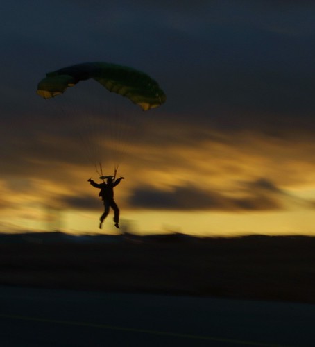 Sunset Swoop by Sugi76, One of my bro's swooping at sunset.sunset skydive swoop