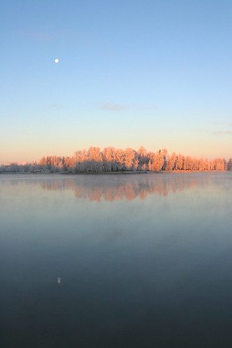 winter sunrise finland pori kokemäenjoki