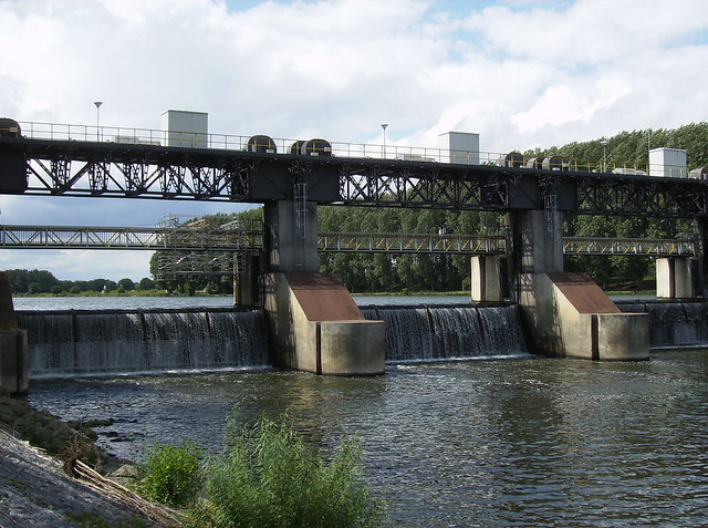 Weir in the river Maas
