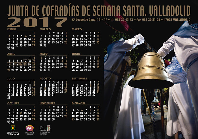 Calendario 2017 Junta de Cofradías de Semana Santa de Valladolid
