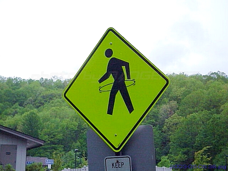 Funny Sign - Hula Hoop/ Surfer Crossing | OK, who put the hu… | Flickr