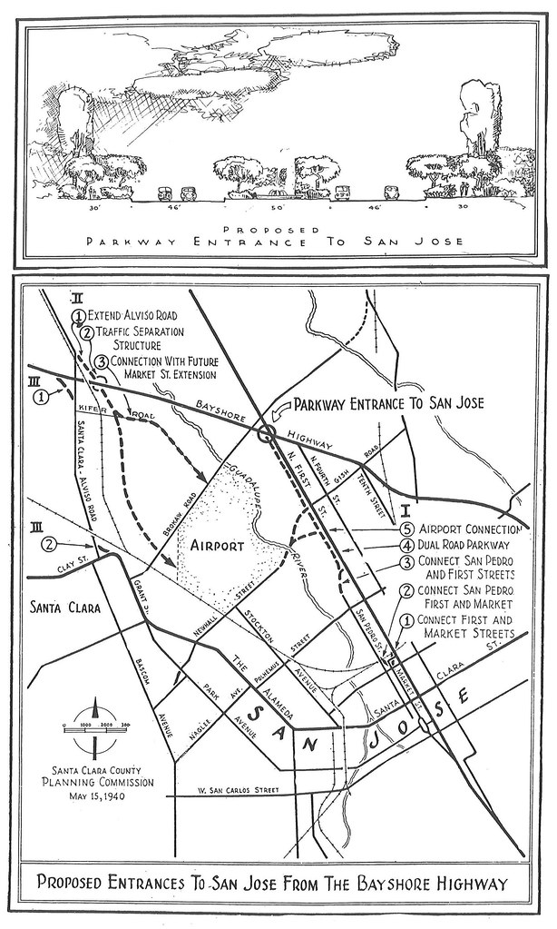 Proposed Parkway Entrance to San Jose/Proposed Entrances to San Jose from the Bayshore Highway (1934)