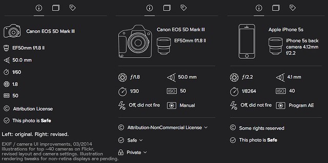 Flickr photo page: EXIF and Camera improvements