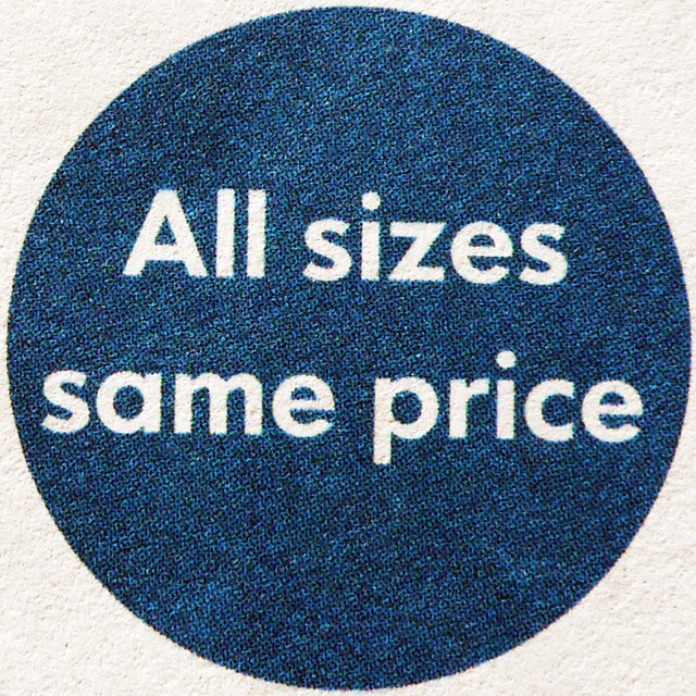 All sizes same price