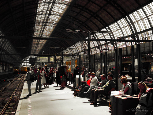 Amsterdam, Holland 094 - Waiting for the train to Belgium by Claudio.Ar