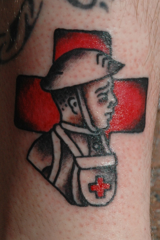 Army Medic Tattoo by KeelHauled Mike of Black Anchor Tattoo in Denton Maryl...