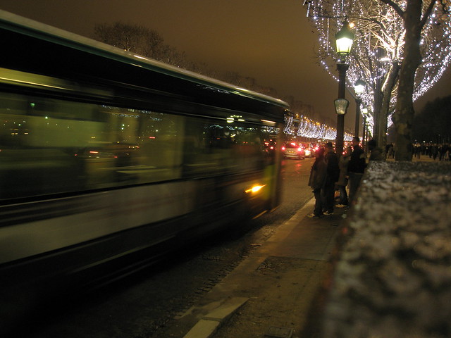 Champs-Élysées Bus Stop - Paris - At Night