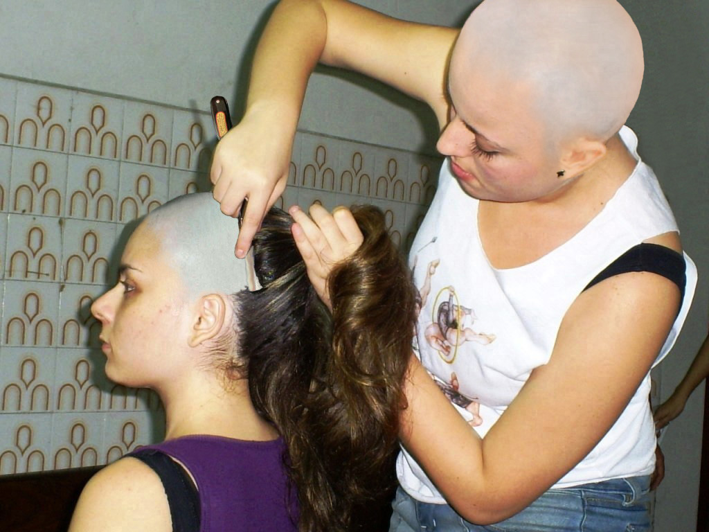 woman, girl, bald.