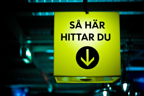 "This is How You Find ( ↓ )". A wayfinding sign in IKEA in Sweden. by feeliumz