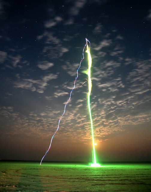 Light Painting — my rocket shoots the moon