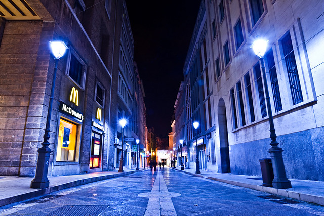 Templari Street Under Xmas Blue Lights - Christmas 2008 (Lecce - Salento - Puglia - Italia - Italy)