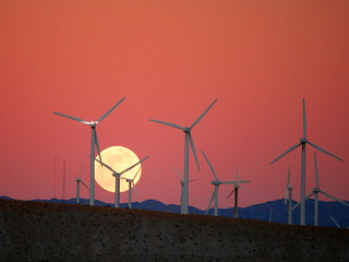 Moon Rise behind the San Gorgonio Pass Wind Farm | by “Caveman Chuck” Coker