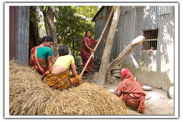 Women chattng and working in Kumar Para -  Shimulia, Shavar