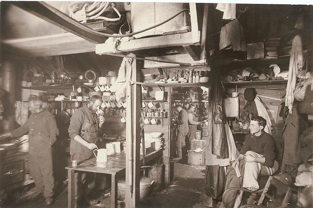 Australian Antarctic Expedition members in the kitchen, 1911-1914