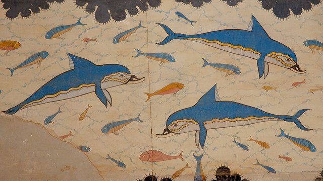 Dolphin fresco detail