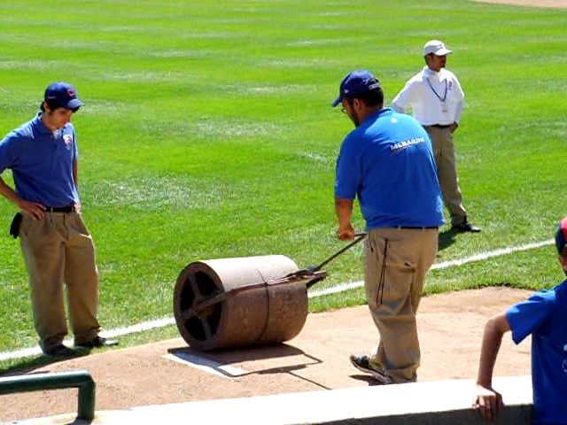 Mound roller at Wrigley Field