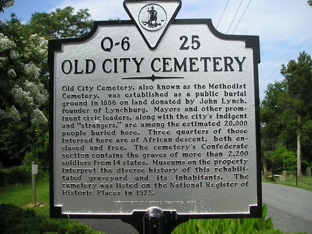 Old City Cemetery:  The Historical Marker