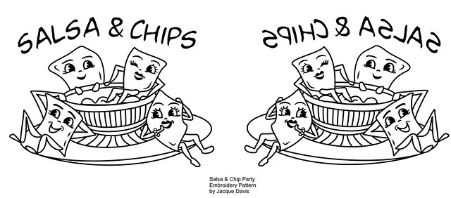 Salsa and Chips Pattern for embroidery