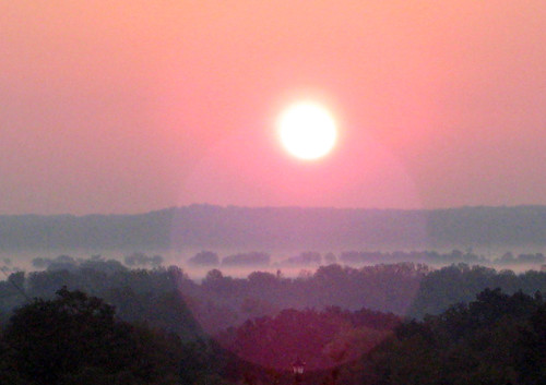 fog sunrise lens flare