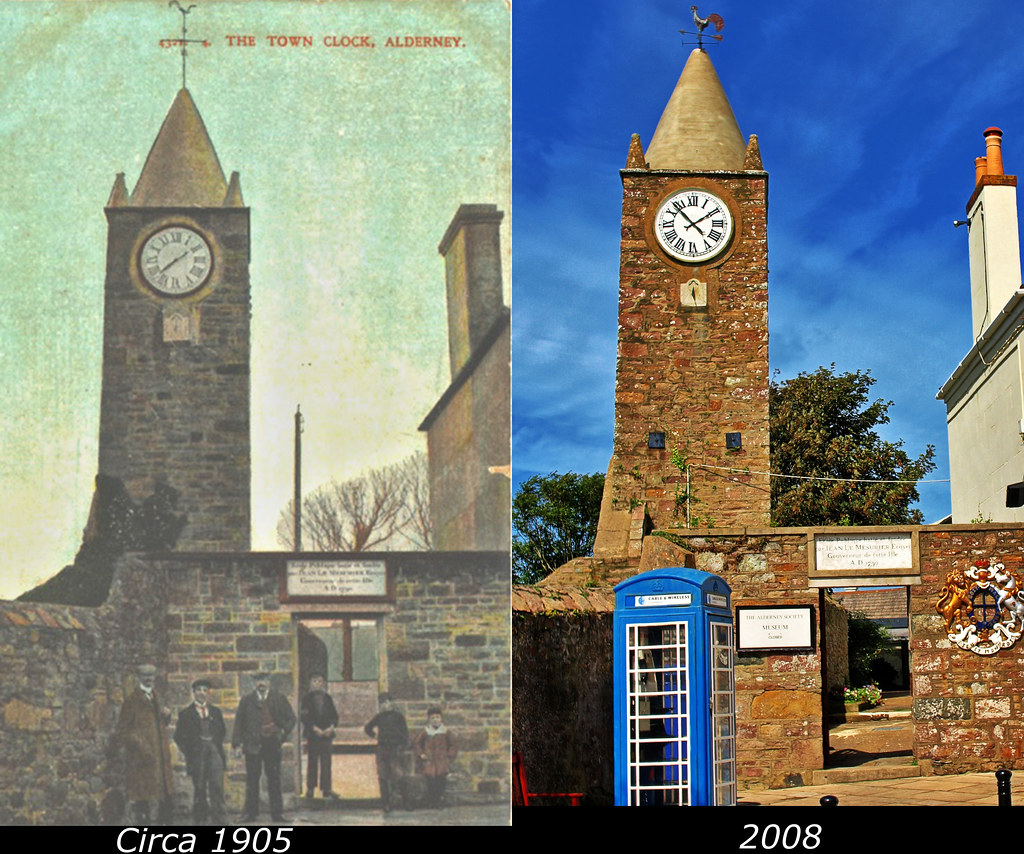 Then & Now - Alderney, the Clock by neilalderney123
