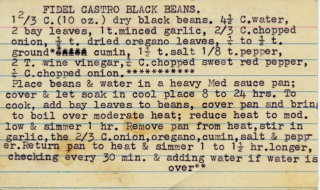 recipe card castro beans