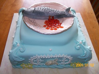 Salmon Birthday Cake | by SweetCakery