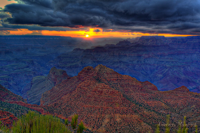 Grand Canyon Rim Sunset HDR