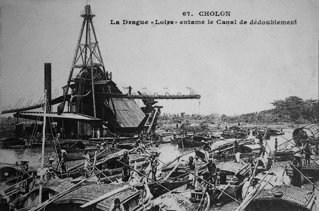 Cochinchine - Cholon - La drague 'Loire' entame le canal de dédoublement - Paullussen 1920