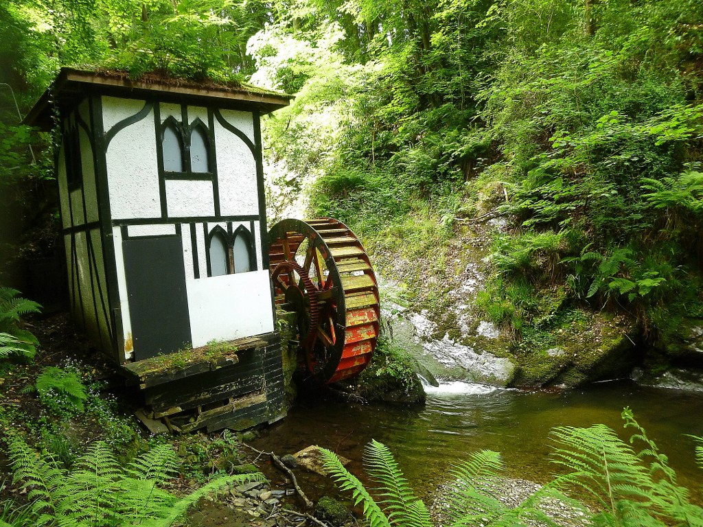 abandoned waterwheel in Groudle Glen