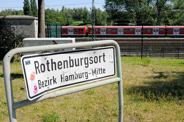 2671 Stadtteilschild Rothenburgsort - Bezirk Hamburg Mitte.