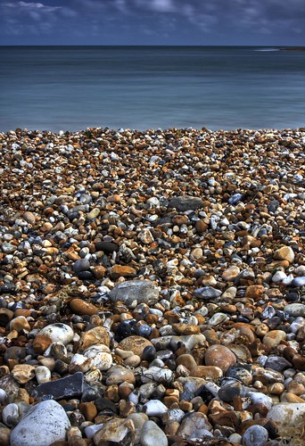 Pagham pebbles and sea by Postman Smith