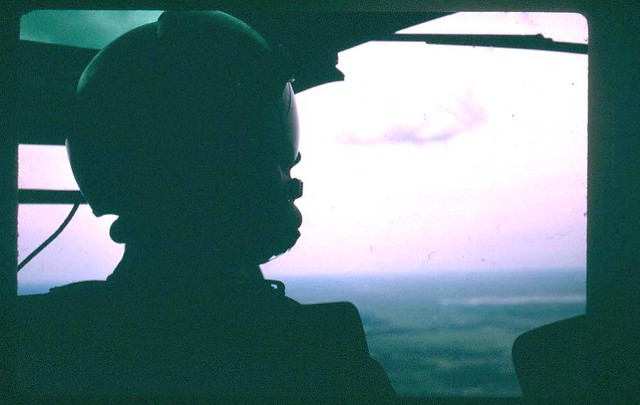Helicopter Pilot heading to Vung Tau 1966 by Mary Lemieux