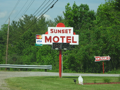 Sunset Motel by Jim Grey, Just east of Morristownohio signs highways roads us40 motels nationalroad