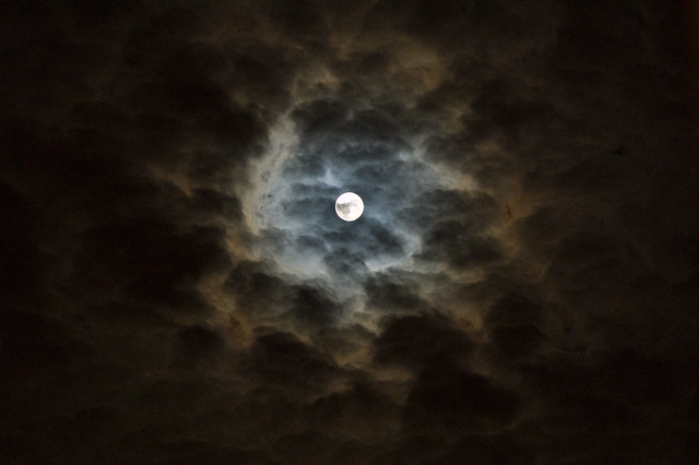 Moon thru cloud